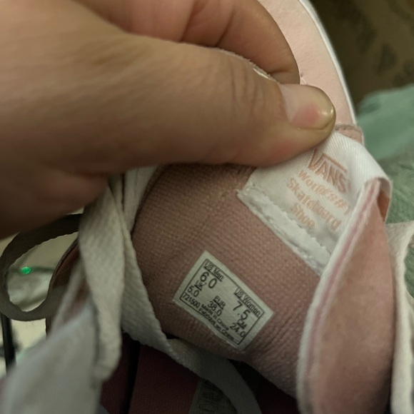 Vans Women's Pink and White High-Top Sneakers - Picture 5 of 5
